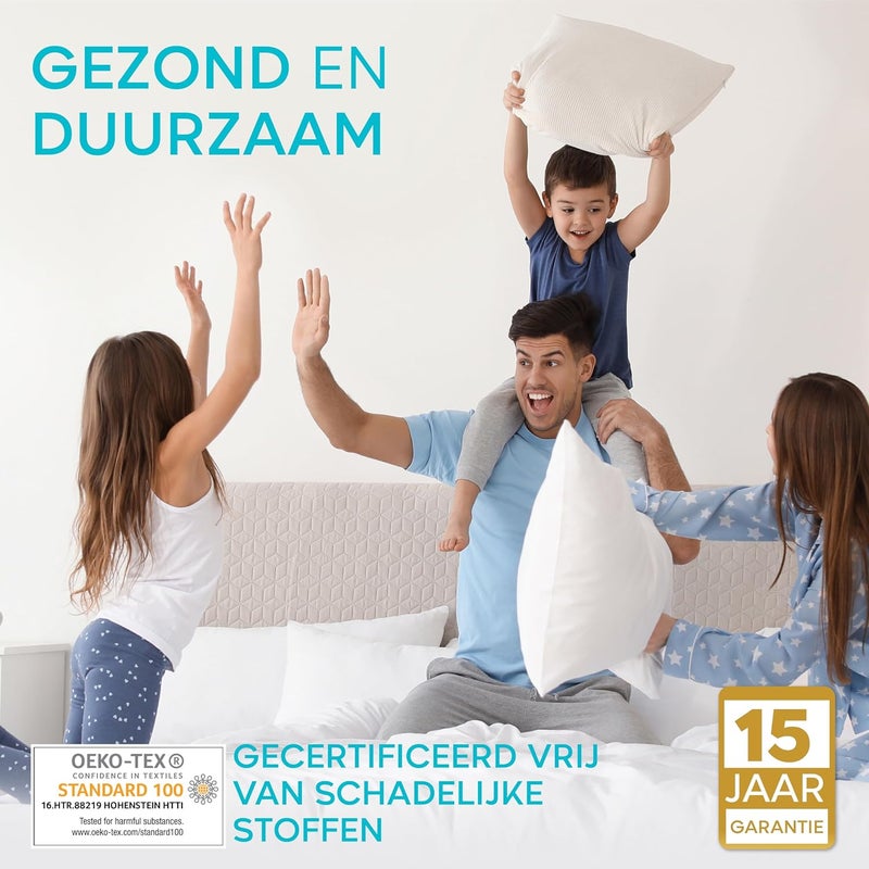 TWINZEN واقي المرتبة Twinzen، 70 × 200 ��م، مقاوم للماء، معتمد من Oeko-Tex من Twinzen - واقي المرتبة 70 × 200 سم، مصنوع من القطن القابل للتنفس مع 4 أشرطة مطاطية زاوية - Image 3