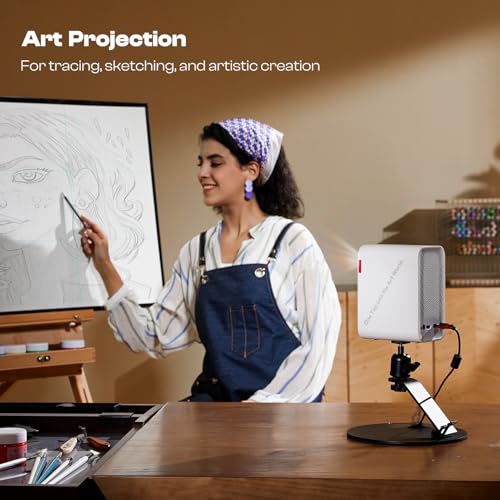Caydo P1 Art Projector with Exclusive Drawing App for Artists Portable Auto Focus Keystone LED Projector for Drawing and Tracing 4K Support 100 Display Compatible with iOSAndroid Upgraded - Image 3