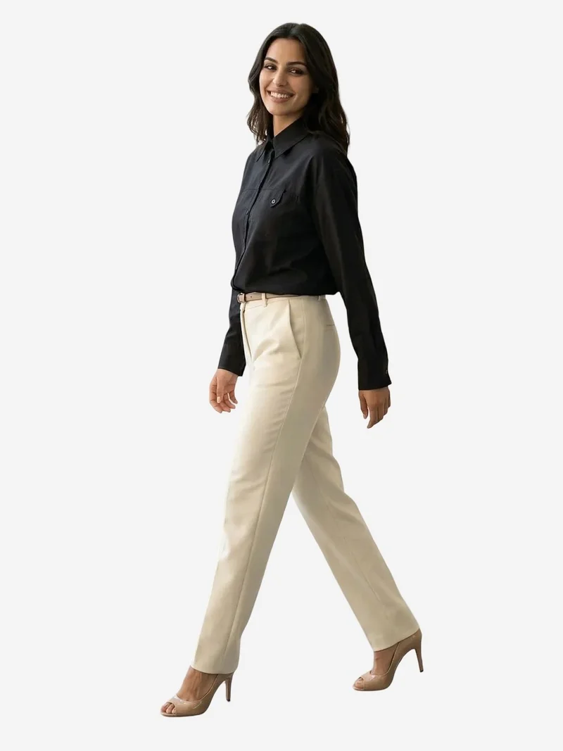 My Fashion Black MY FASHION Long Cotton Textured Shirt for Women | Best Price UAE
