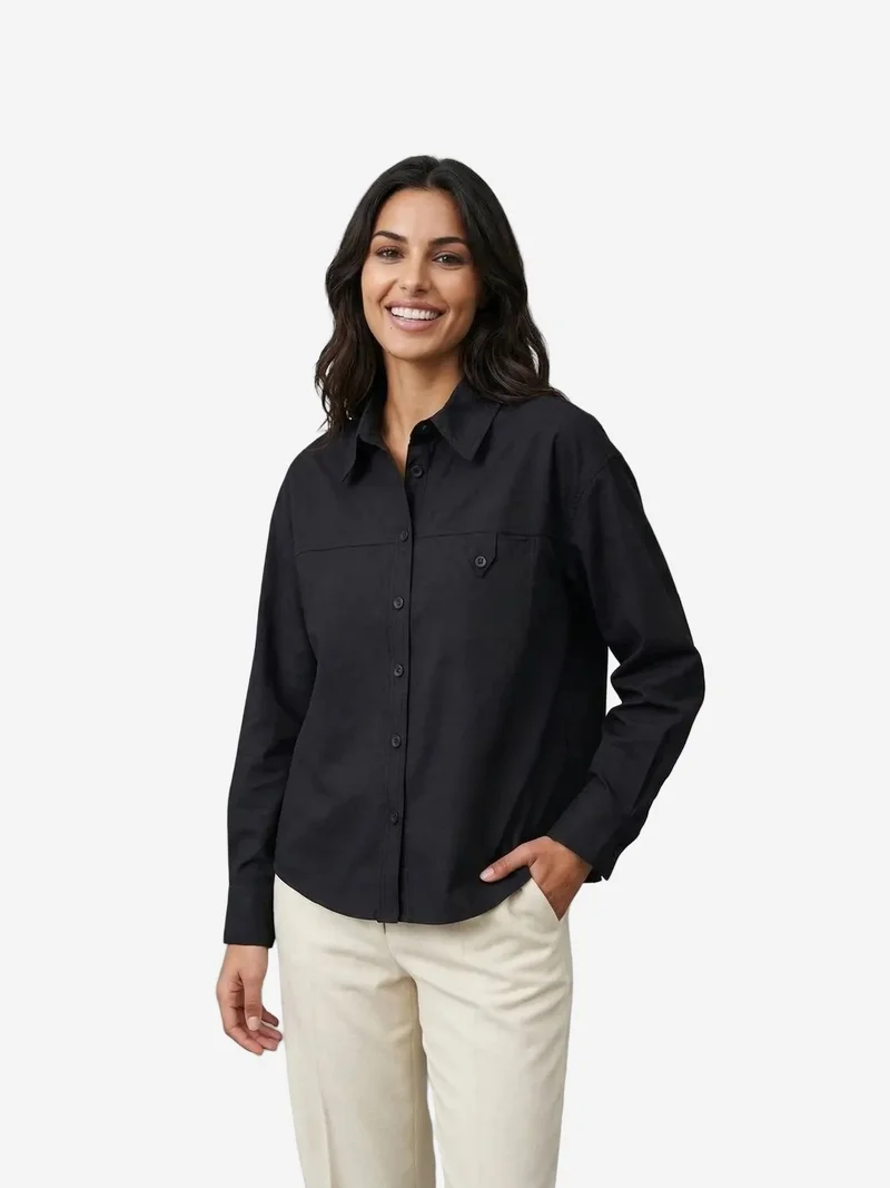 ماي فاشن MY FASHION Long Cotton Textured Shirt