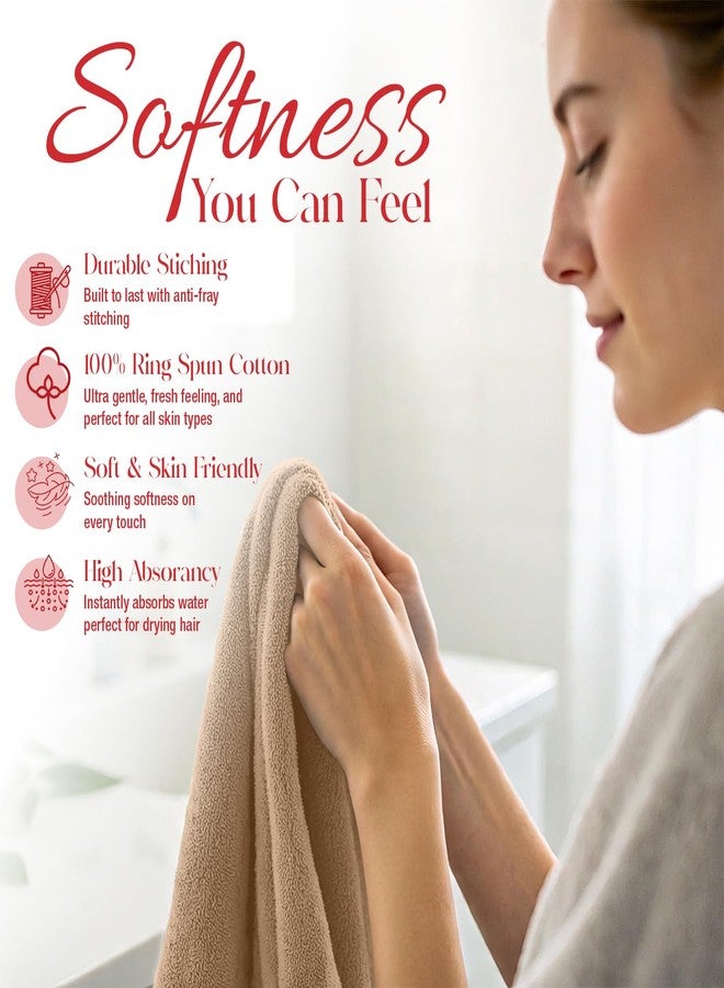 RIVERSIDE 12 Pack Washcloths - 12x12 Inches, 400 GSM, 100% Ring-Spun Cotton - Soft, Absorbent & Durable Face and Body Towels - for Bathroom, Spa, Gym, Makeup Removal & Everyday Use - Tan - Image 4