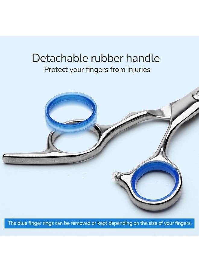 فانسكي مقص قص الشعر ، مقص عر احترافي 6.5 بوصة حافة الحلاقة اليمنى مقص الحلاق صالون مقص قص الشعر مصنوعة من الفولاذ المقاوم للصدأ الياباني ، شحذ اليد الأزرق - Image 4