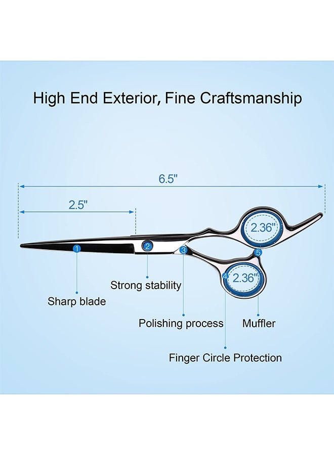 فانسكي مقص قص الشعر ، مقص عر احترافي 6.5 بوصة حافة الحلاقة اليمنى مقص الحلاق صالون مقص قص الشعر مصنوعة من الفولاذ المقاوم للصدأ الياباني ، شحذ اليد الأزرق - Image 2