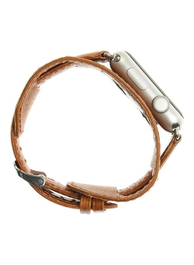 Replacement Watchband for Apple Watch Series 5/4/3/2/1 38/40mm Light Brown - Image 5