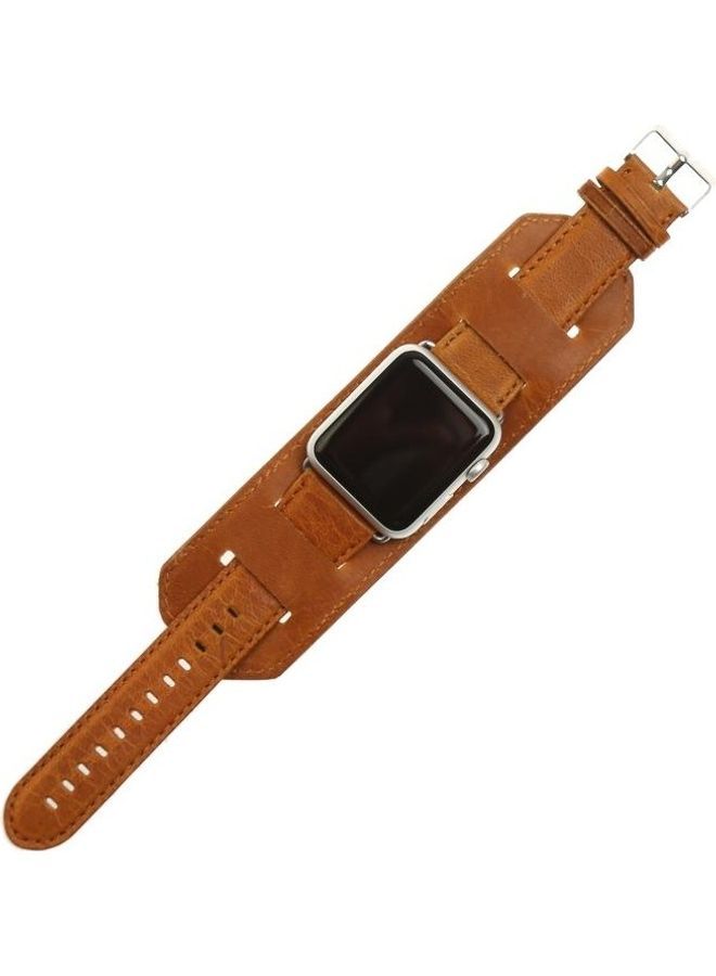 Replacement Watchband for Apple Watch Series 5/4/3/2/1 38/40mm Light Brown - Image 4