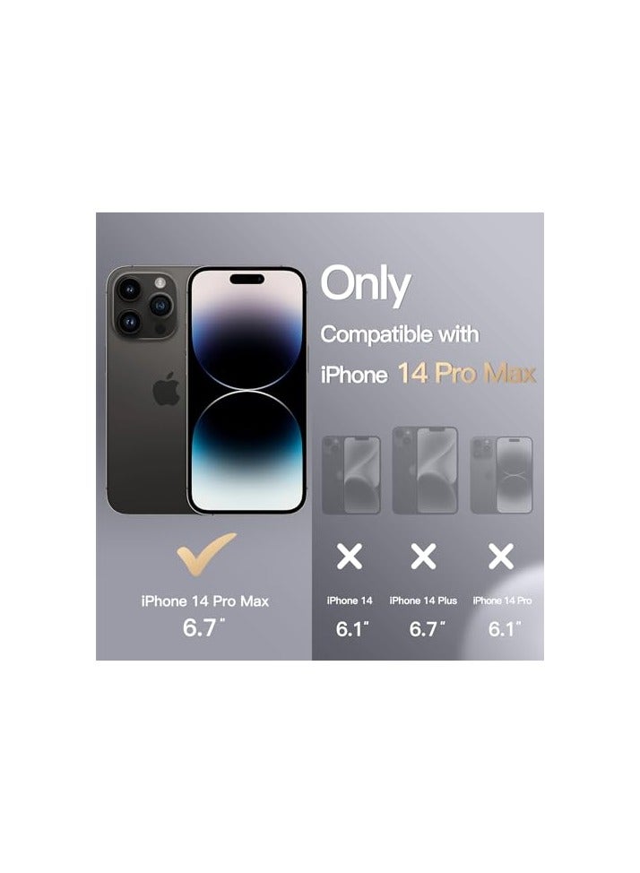 جي تيك حافظة JETech 5 في 1 من السيليكون لهاتف iPhone 14 Pro Max مقاس 6.7 بوصة، مع واقي شاشة مكون من عبوتين وواقي عدسة الكاميرا، طبقة زجاجية مقسى بتغطية كاملة، غطاء هاتف مقاوم للصدمات (أسود) - Image 4