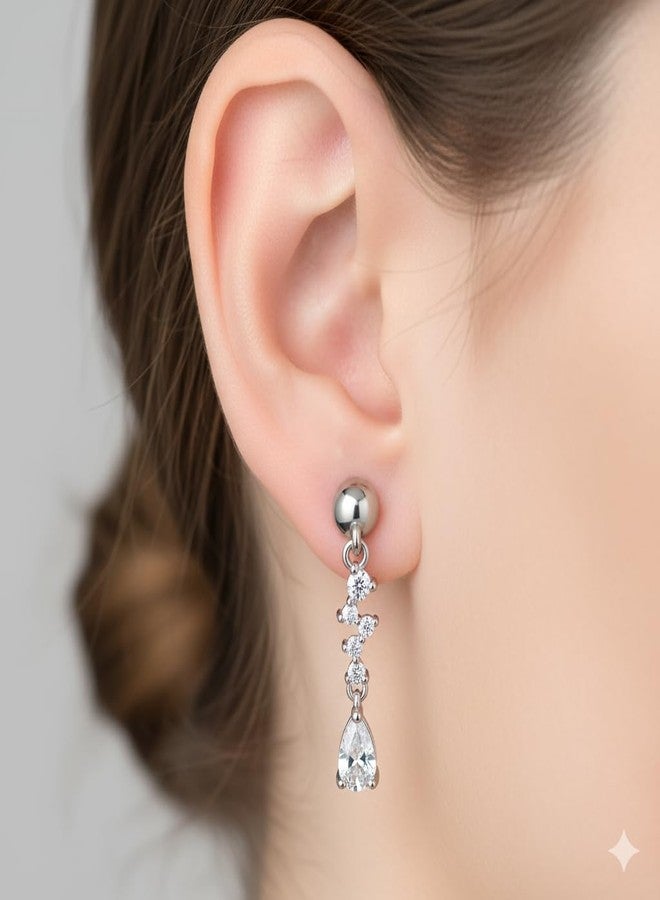 SHIELD PLUS Helix Piercing Barbell with Drop Dangle – Stainless Steel Cartilage Earring for Women & Girls - Image 2