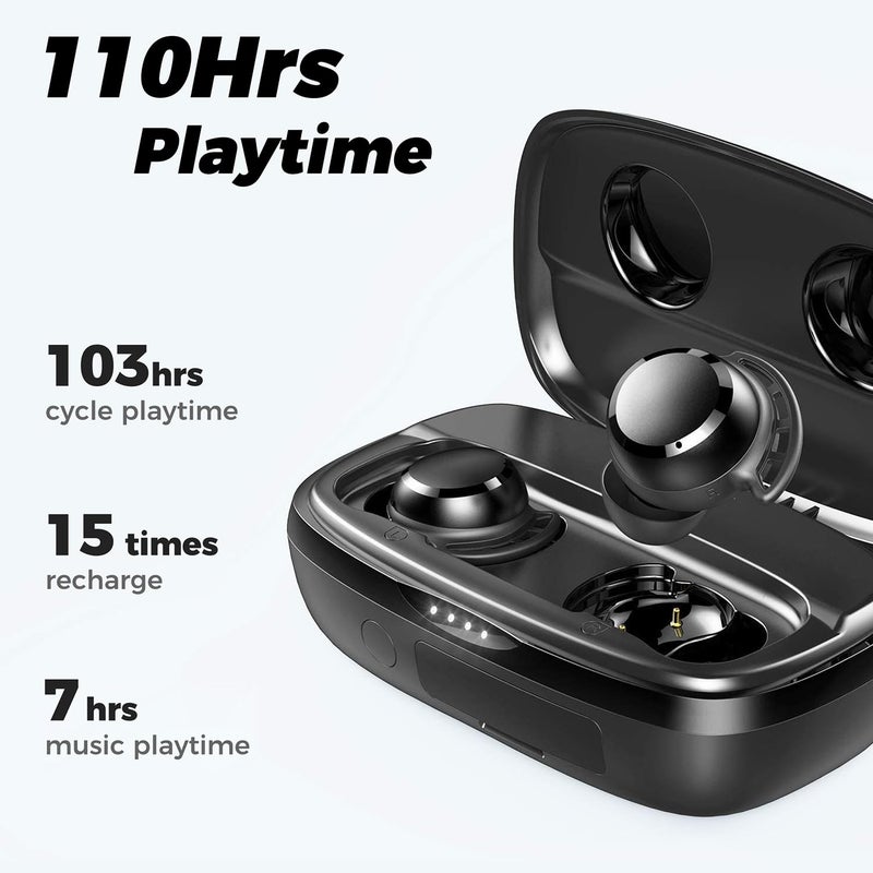 Tribit Wireless Earbuds, 110H Playtime Bluetooth 5.3 IPX8 Waterproof Touch Control True Wireless Bluetooth Earbuds with Mic Earphones in-Ear Deep Bass Built-in Mic Bluetooth Headphones, FlyBuds 3 - Image 2