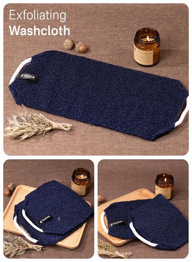 Yiclick Exfoliating Washcloth Towel with Handle, Back Scrubber for Shower, Exfoliating Body Scrubber Exfoliator, Japanese Wash Cloth for Body Scrub, Bath Sponge Loofah Luffa Washer Exfoliator - Image 2