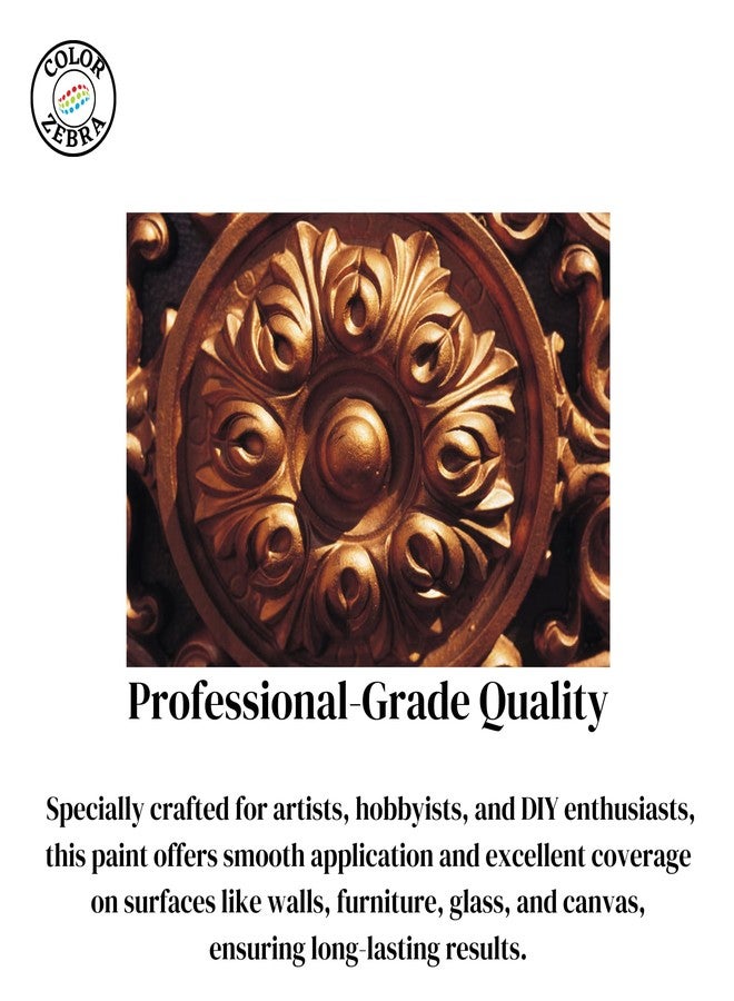 Color Zebra Acrylic Bronze Metallic Paint - 100g (Pack of 1) | Metallic Paint for Wall Trim, Furniture, Crafts | Non Toxic Acrylic Metallic Paint for Professional Artists, Hobby Painters & Kids - Image 5