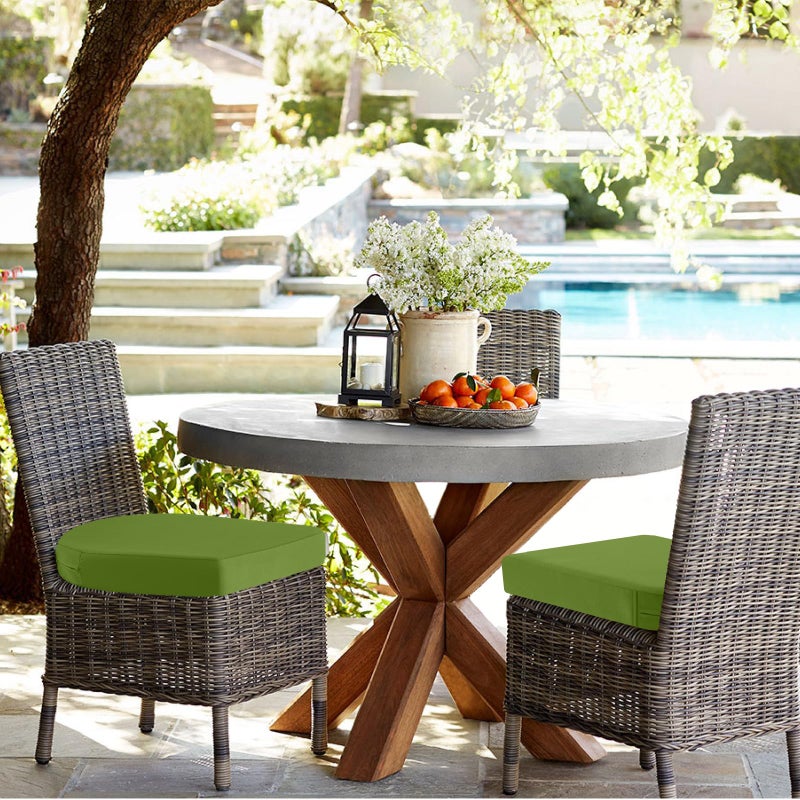 idee-home Outdoor Chair Cushions Set of 4, Thick 19" x 19" x 3" Outdoor Seat Cushions Patio Furniture Waterproof with Ties, Dining Pads - Image 5