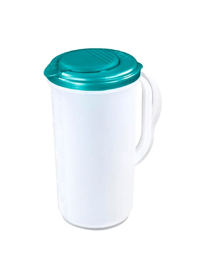 Sterilite - Stylish Freezer Safe Round Pitcher with Handle Clear and Green 1.9 L 4820006 - Image 1