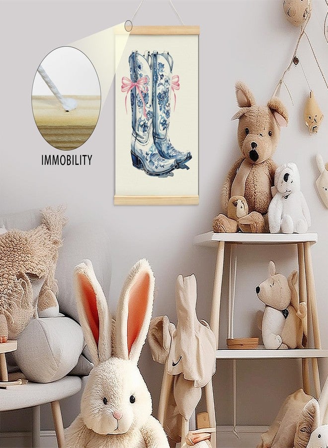 foedor Blue Pink Coquette Bow Preppy Chinoiserie Haves Poster Hanger Frame,Trendy Blue Boots Champagne Girly Wall Decor, Coquette Preppy Room Decor Posters for Girls Room Dorm - Image 5