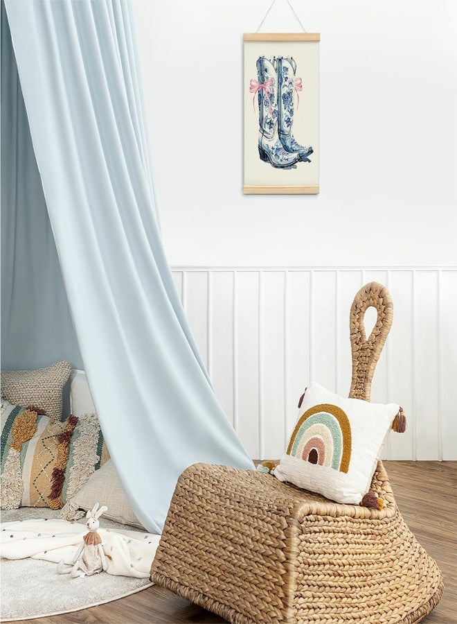 foedor Blue Pink Coquette Bow Preppy Chinoiserie Haves Poster Hanger Frame,Trendy Blue Boots Champagne Girly Wall Decor, Coquette Preppy Room Decor Posters for Girls Room Dorm - Image 2