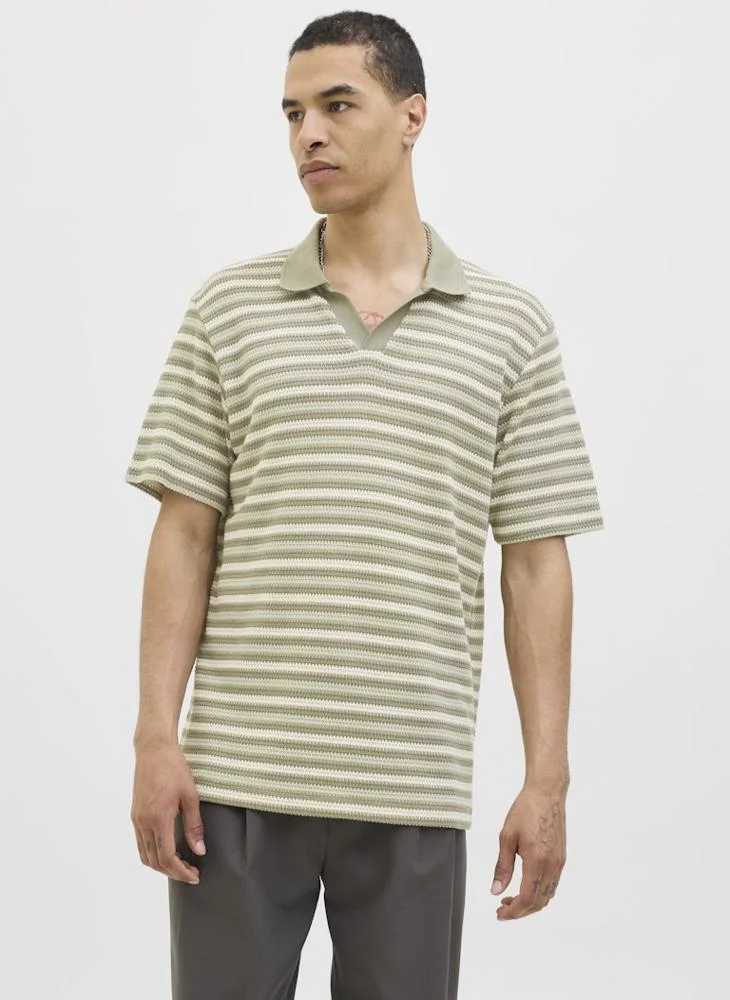 JACK & JONES Jprbluharry Short Sleeve  Split Neck Polo Shirt