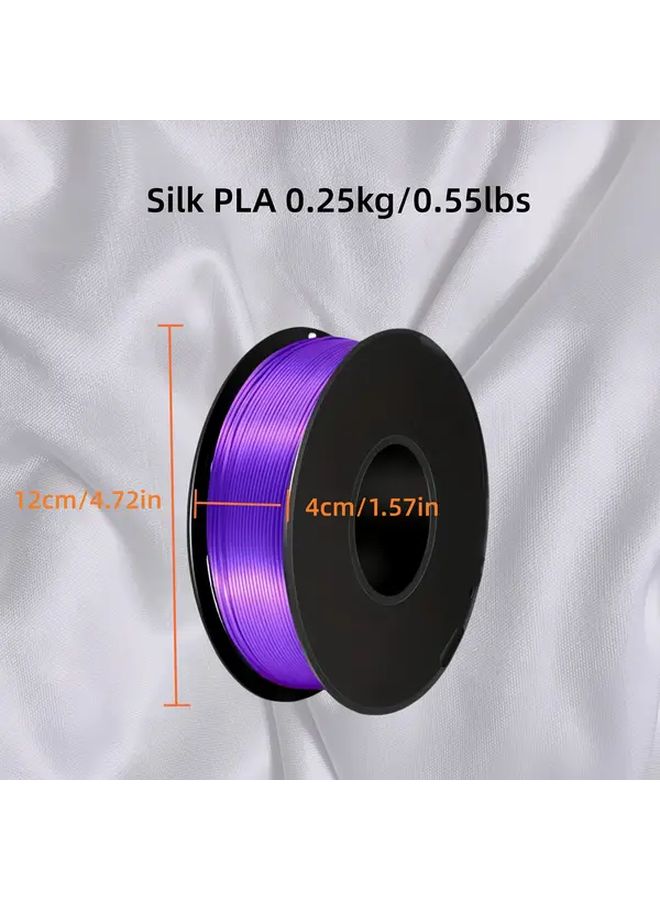 Glossy Silk Purple PLA Filament 1.75mm For FDM Printer 250g Spool 3D Printing Thread - Image 2