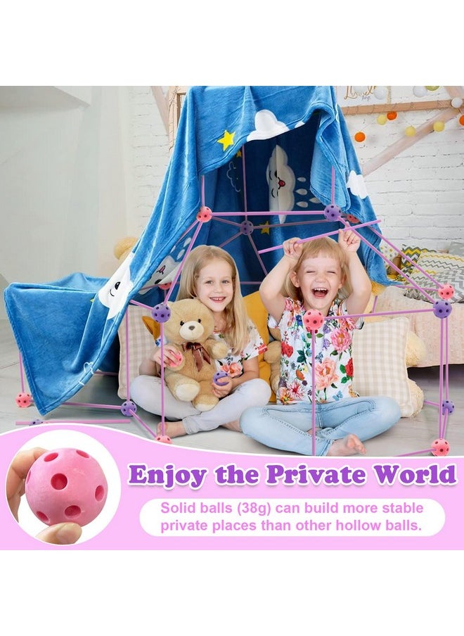 Obuby Kids Fort Building Kit 120 Pieces Construction STEM Toys for 5 6 7 8 9 10 11 12 Years Old Boys and Girls Ultimate Forts Builder Gift Build DIY Educational Learning Toy for Indoor Outdoor(Purple+Pink)  - Image 3