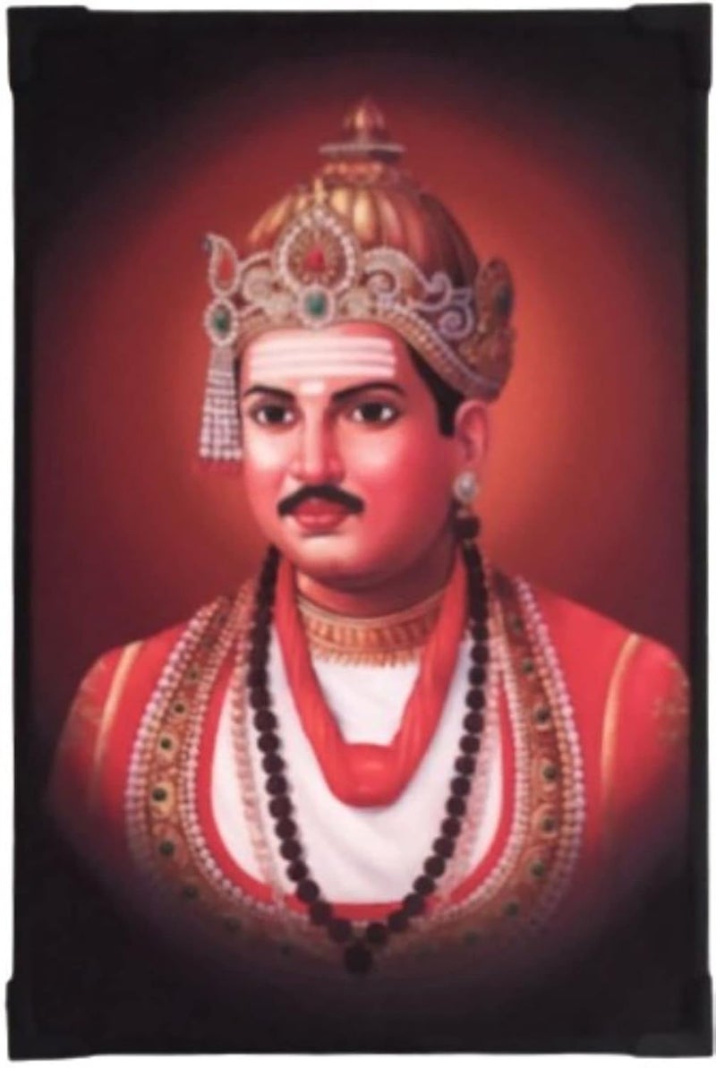 Basaveshwara Basavanna Photo Frame 12 8 Inch Medium Size Frame with 8 mm Board Premium Vinyl Print by SujArta - Image 1