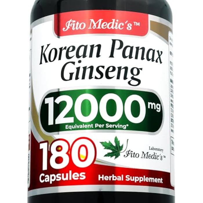 FITO MEDIC'S Korean Ginseng Root | Panax Ginseng Capsules | 180 Capsules | Concentrated Extract | Highly Absorbable Herbal Supplement - Image 1
