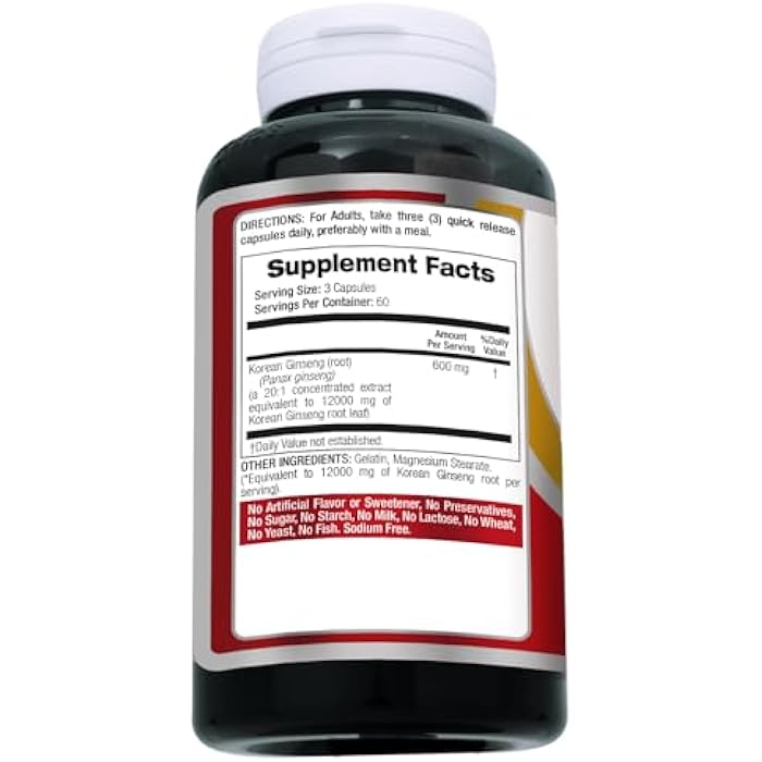 FITO MEDIC'S Korean Ginseng Root | Panax Ginseng Capsules | 180 Capsules | Concentrated Extract | Highly Absorbable Herbal Supplement - Image 3