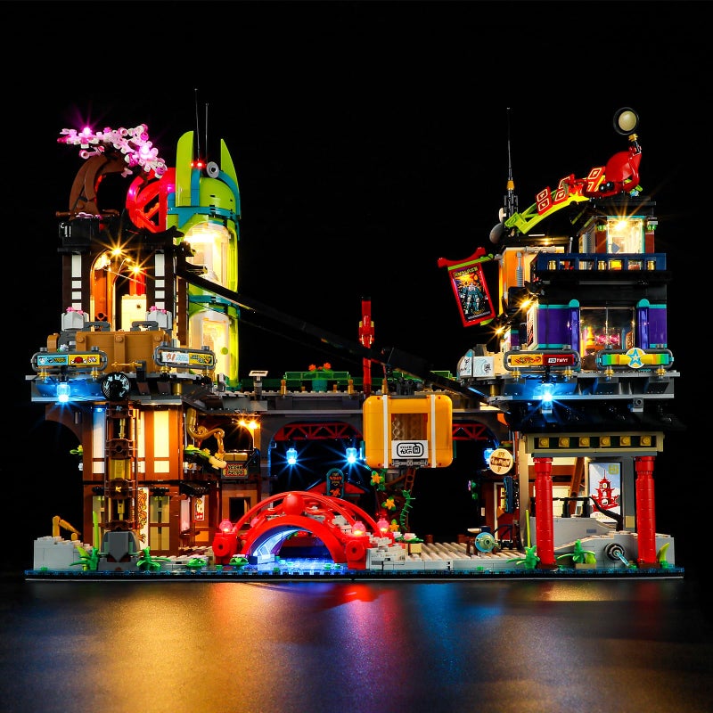 GEAMENT LED Light Kit Compatible with Lego NINJAGO City Markets for NINJAGO 71799 Model Set Model Set Not Included - Image 2