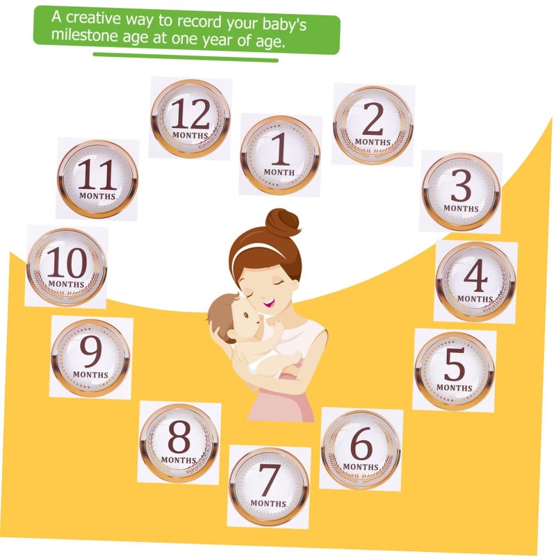 1 Set Newborn Month Sticker First Year Growth Stickers for Scrapbooking Milestone Photos Easy To Use Baby Monthly Milestone Stickers Photography Memory - Image 5