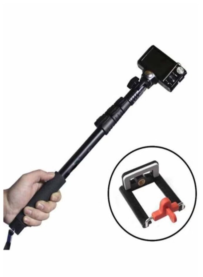 Monopod Extendable Handheld Selfie Stick With Bluetooth Shutter Black - Image 2