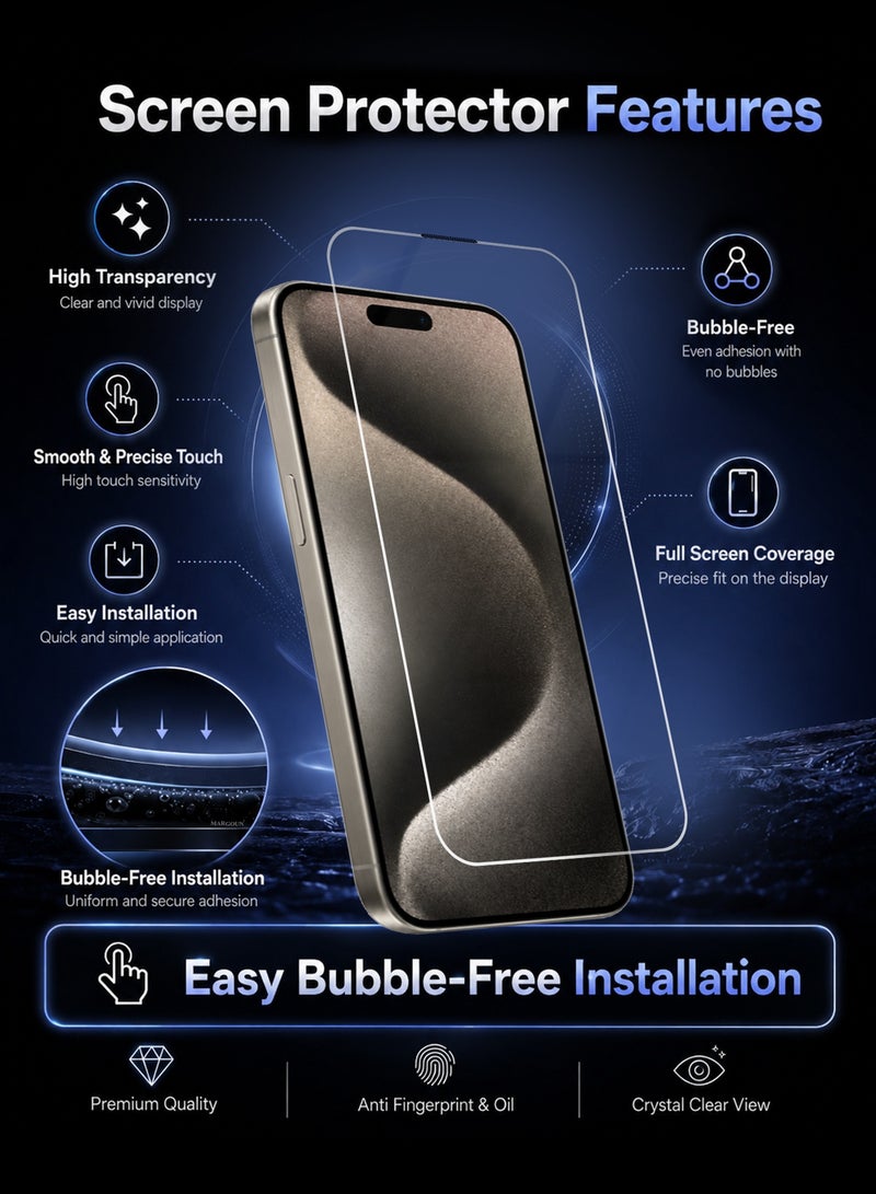 CATANES Super Glass Screen Protector for iPhone 15 Pro Max 500C Borderless  – 0.55mm Ultra-Thin Anti-Static Tempered Glass – Full Coverage Display Shield - Image 4