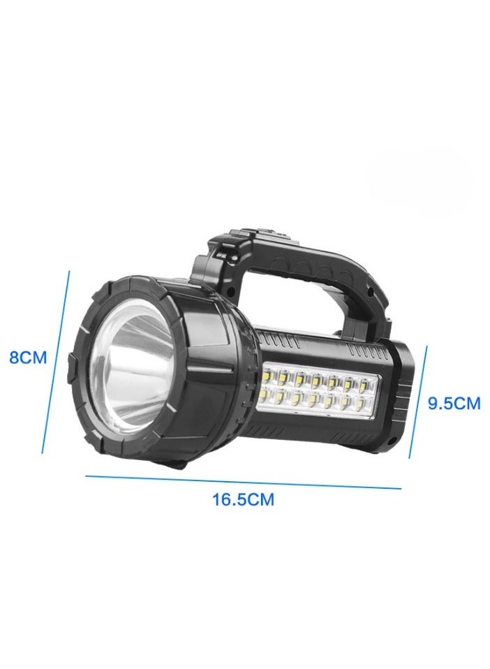 Portable Flashlight LED Rechargeable Torch with COB Side Light - Image 2