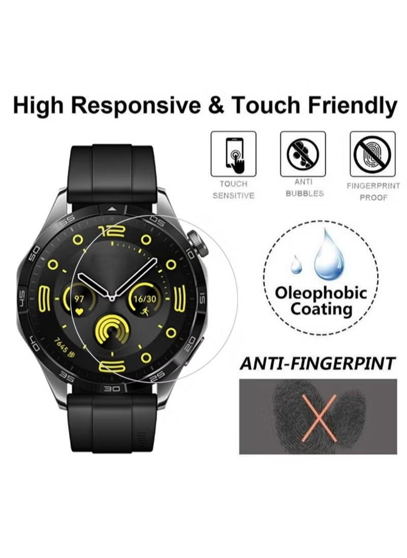 X-level 2 Pcs Huawei Watch GT 4 46mm Hydrogel Screen Protector Invisible HD Clear Film Anti Scratch Guard-Smooth/Bubble-Free For Watch Protective Film TPU Hydrogel Film Anti Scratch Full Screen  - Image 3