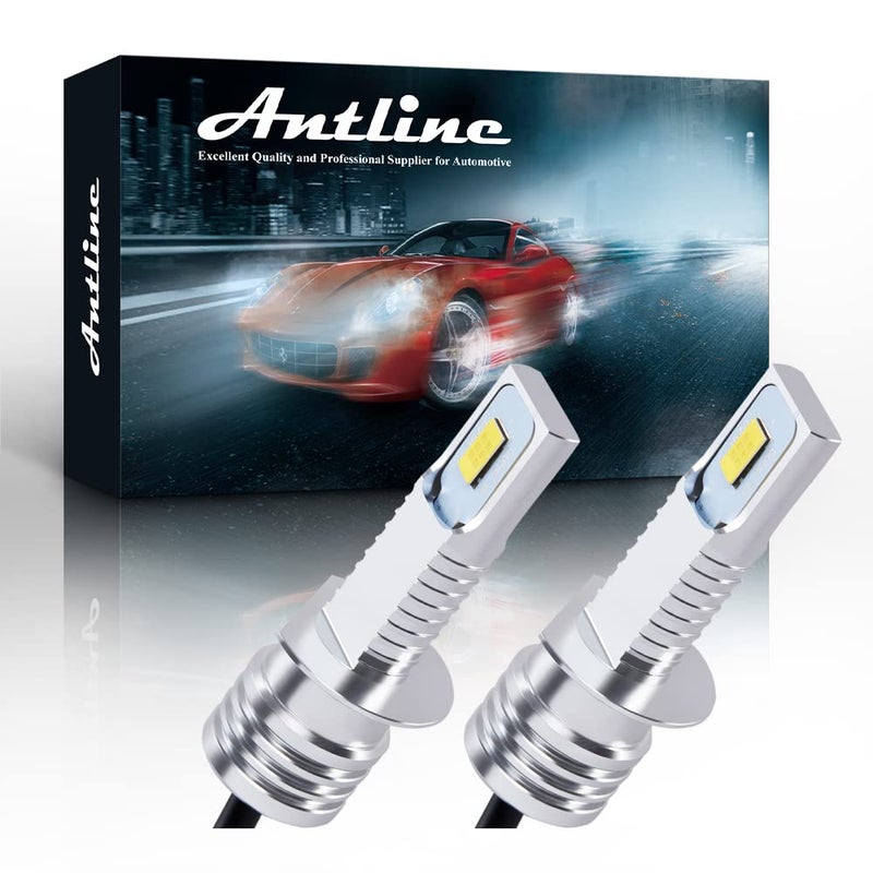 Antline Super Bright H1 LED Bulb 6000K White Version 3570 CSPChips LED Fog Lights DRL Replacement Pack of 2