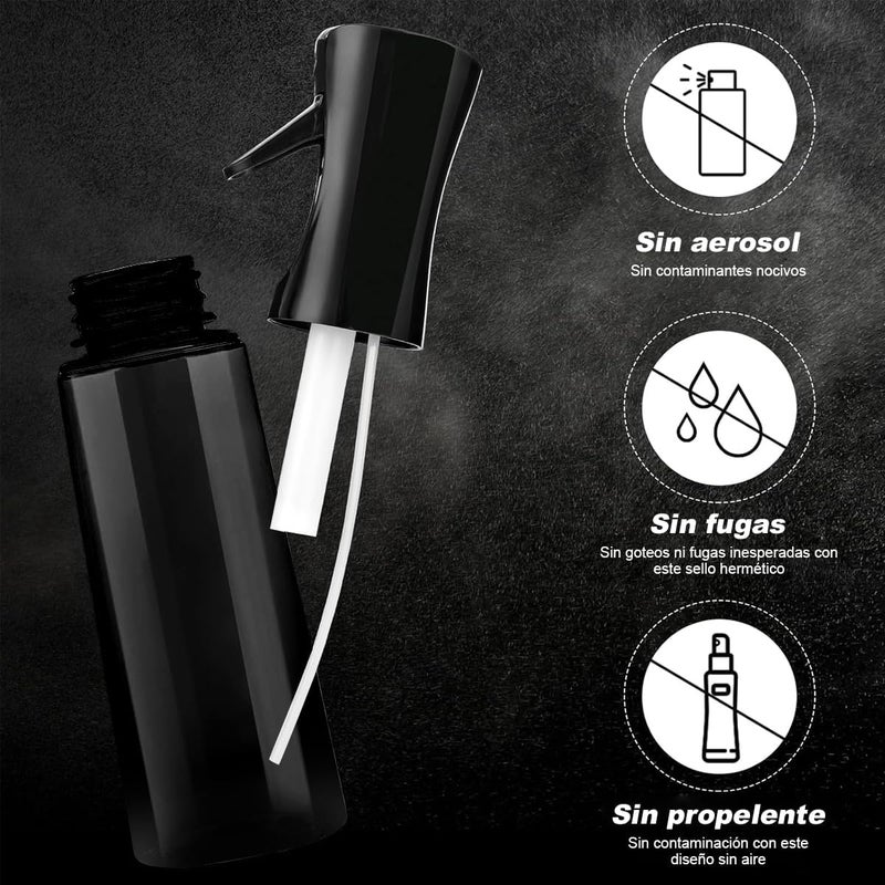 SUROQUE 300 ml Fine Black Mist Spray Bottle - Continuous Spraying for Hair, Plants, Cleaning - Multi-Purpose Water & Alcohol Sprayer - Image 3