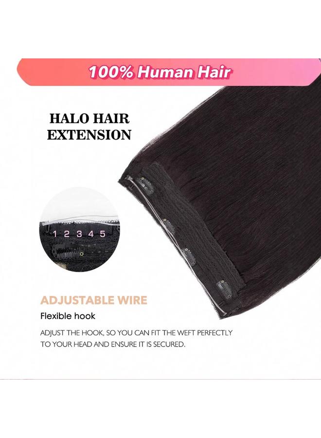 Bluejw One-Piece Real Hair Wig Hair Twig HALO HAIR Extensions Fishing Line Hair Curtain Real Life Hair Wig Twig - Image 5