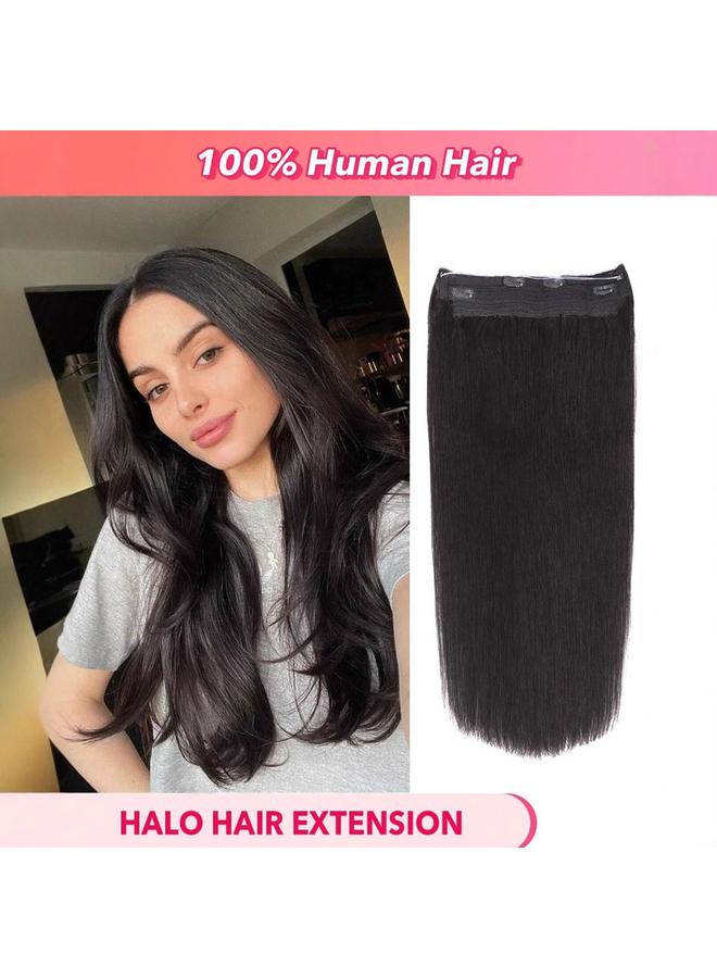 Bluejw One-Piece Real Hair Wig Hair Twig HALO HAIR Extensions Fishing Line Hair Curtain Real Life Hair Wig Twig - Image 2