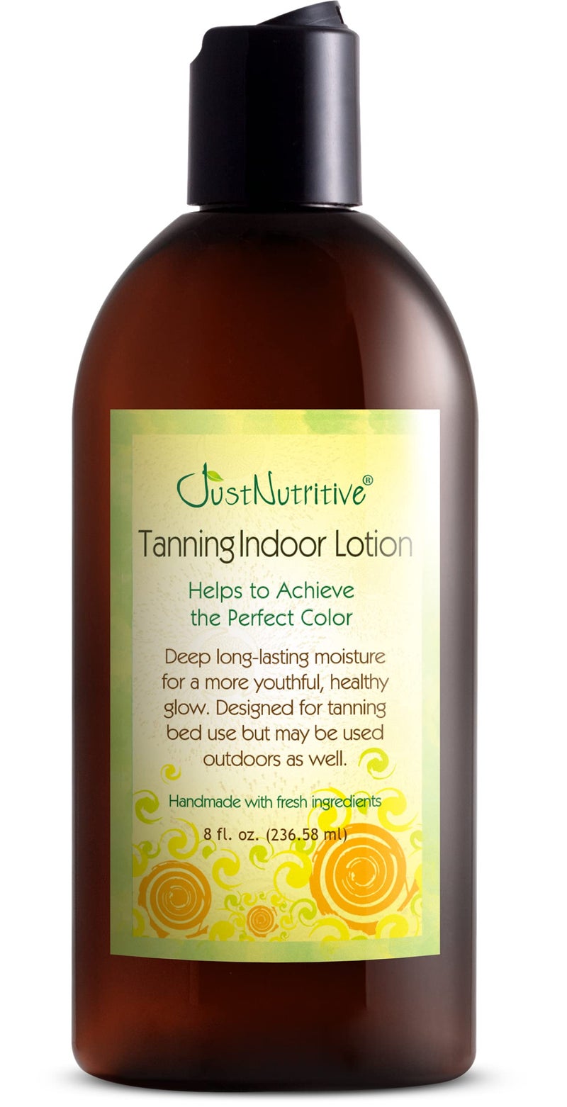 Just Nutritive Indoor Tanning Lotion | Natural Tanning Bed Moisturizer to Accelerate, Extend & Maintain Tan | With Aloe, Coffee, Papaya & Vitamin E | Non-Bronzing Formula | 8 Fl Oz - Image 1