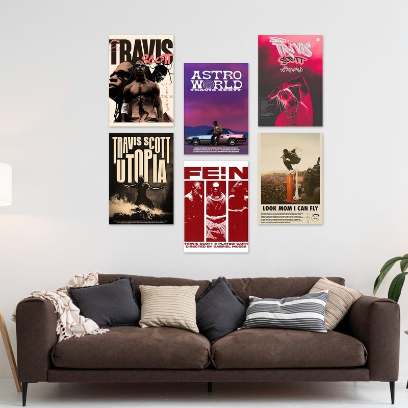 Wallgasm مجموعة ملصقات ترافيس سكوت - 6 مطبوعات جمالية - Image 2