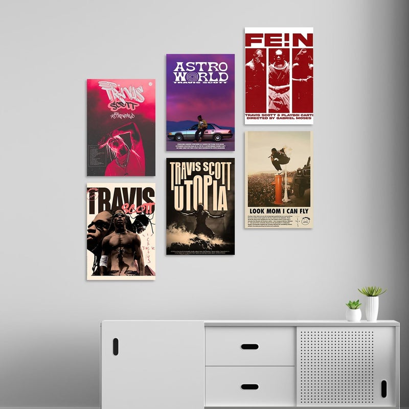 Wallgasm مجموعة ملصقات ترافيس سكوت - 6 مطبوعات جمالية - Image 3