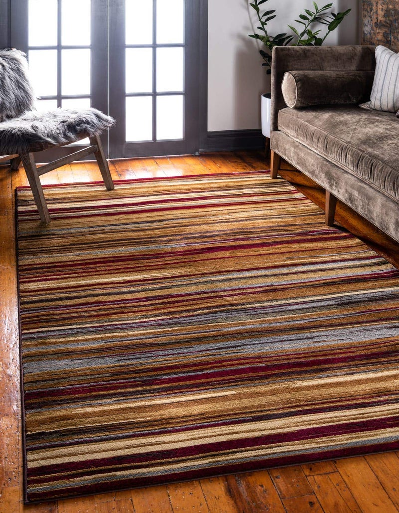 Unique Loom Barista Collection Area Rug  Icatu 8 x 10 Rectangle BeigeBrown