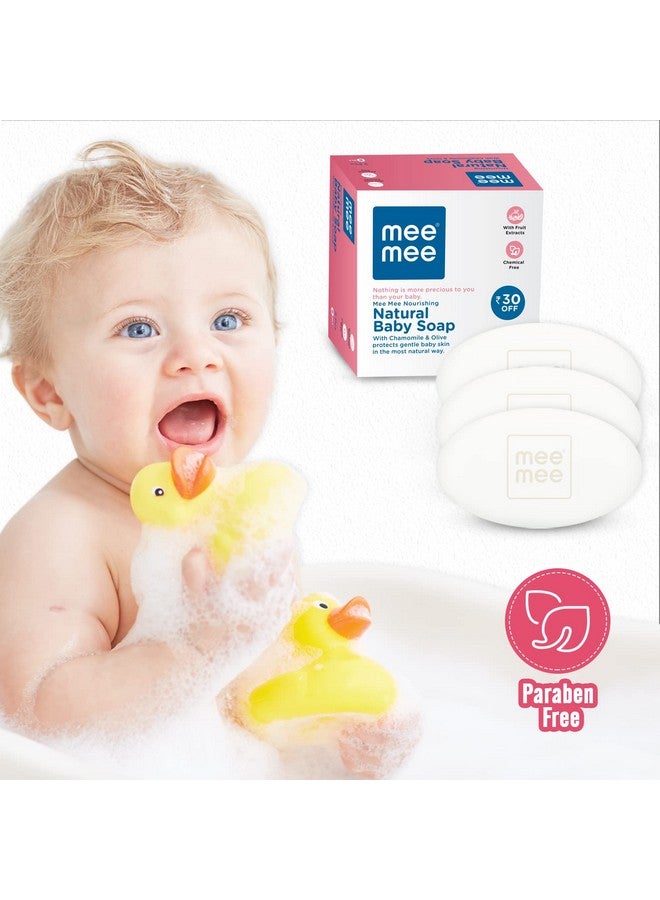 mee mee Gentle Baby Soap 75G (Pack Of 3) | Gentle Bathing Bar Infused With Chamomile, Olive, Almond Oil, And Milk Extracts | Dermatologist Tested For Soft Baby Skin | Tear-Free Formula | Paraben Free - Image 4