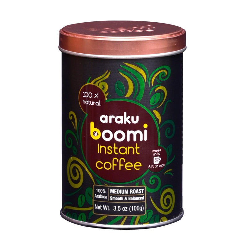 Boomi Premium Single Origin Instant Coffee Powder - Medium Roast, 100% Arabica, Mold & Mycotoxin Free, Low Acid - 3.5oz Tin (1 Pack) - Image 1