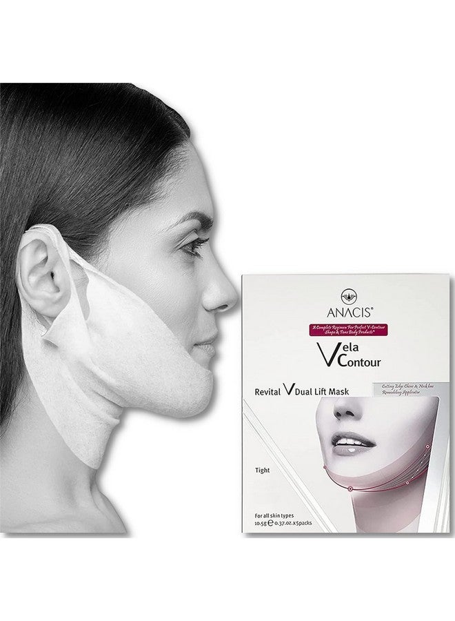Anacis Advanced Neck Under Chin Mask Works for V-line Neck Chin Jawline - Fine Lines - Neck Wrinkles - Sagging Skin - For Women and Men. (5 Double Masks) - Image 1