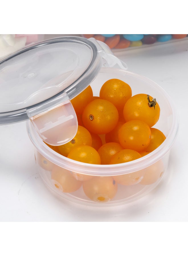 Square Sealed Preservation Box Set Transparent Plastic Refrigerator Storage Box 12 Piece Set Kitchen Fruit And Vegetable Snack Storage Box-Specifications:Round 300ml  - Image 4