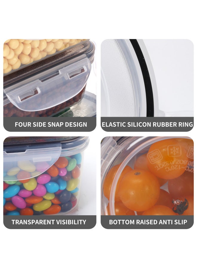 Square Sealed Preservation Box Set Transparent Plastic Refrigerator Storage Box 12 Piece Set Kitchen Fruit And Vegetable Snack Storage Box-Specifications:Round 300ml  - Image 5