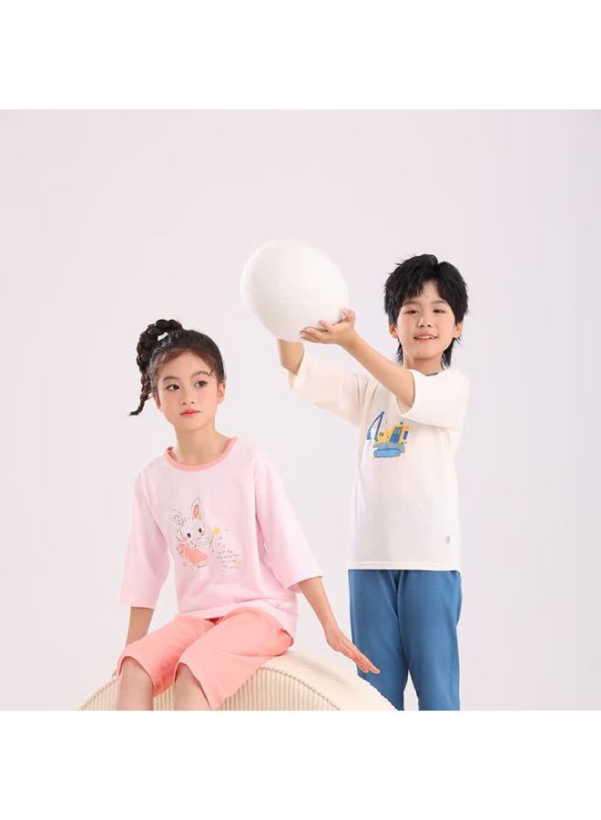 Yuzhaolin Kids Pajama Set Boys Girls Homewear Baby Air Conditioning Clothes Dudu Excavator 100