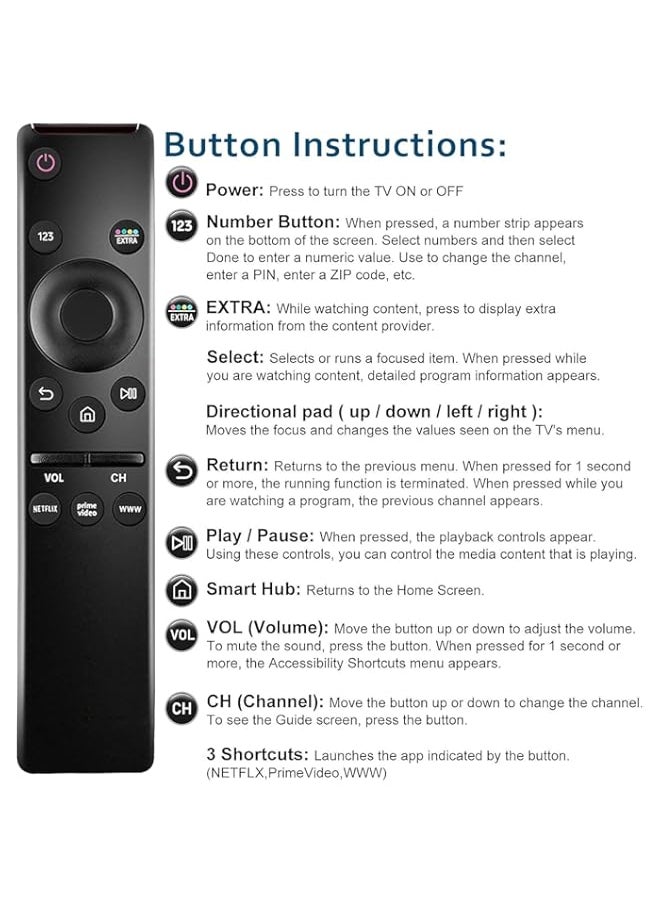 Generic - Replacement Remote Control for Samsung TV (for Samsung TV with APP Button) - Image 1
