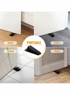 Y&D Door Stoppers for Floor Rubber Stop Wedge, Gaps and Prevent The Lock-Outs,Floor Sturdy Stackable Carpet Heavy Duty Door,Anti-Slip Design (3 Pack, Black)  - Image 3