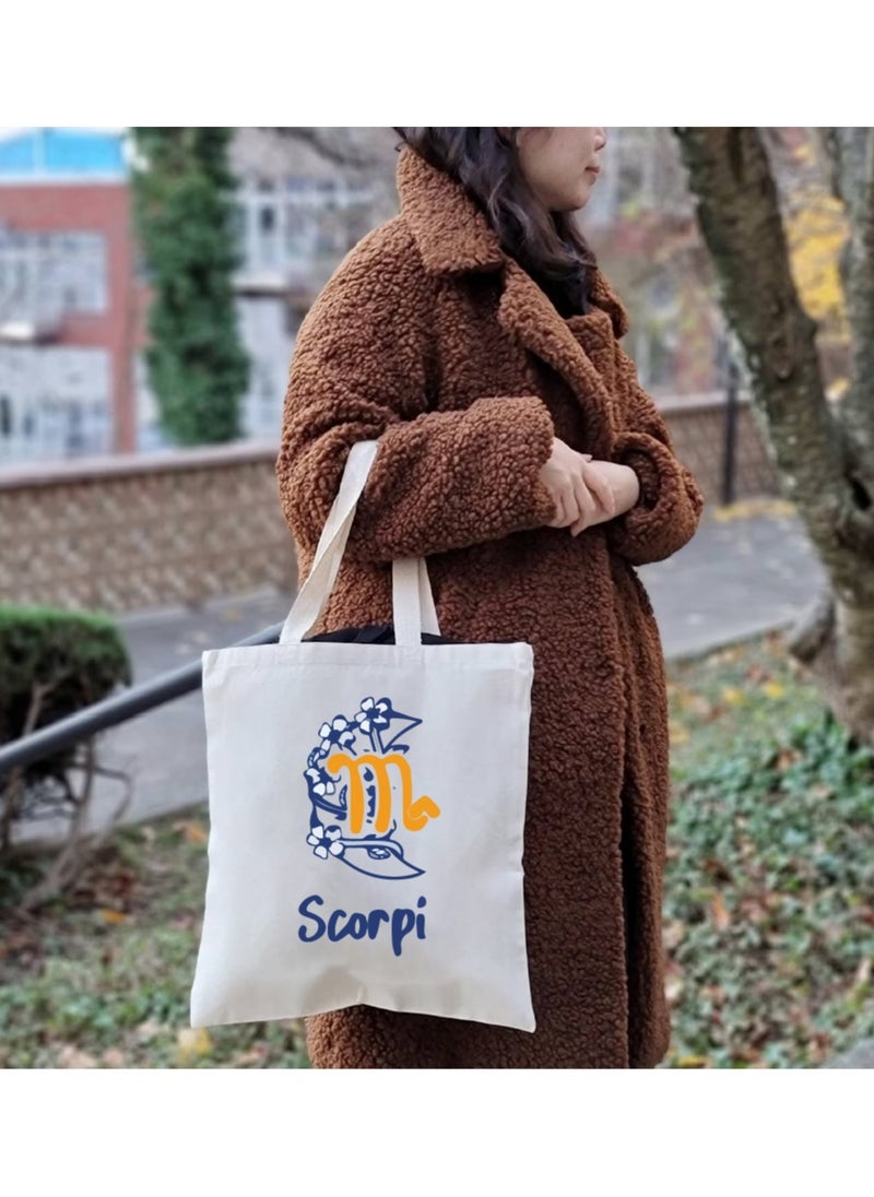 PRINTSHOP4ME - Zodiac Design Eco-Friendly Cotton Bag - Reusable Tote for Astrology Fans - Gift for Astrology Lovers - Perfect for Shopping and Grocery Bags - Tote Bags for Women - Image 1