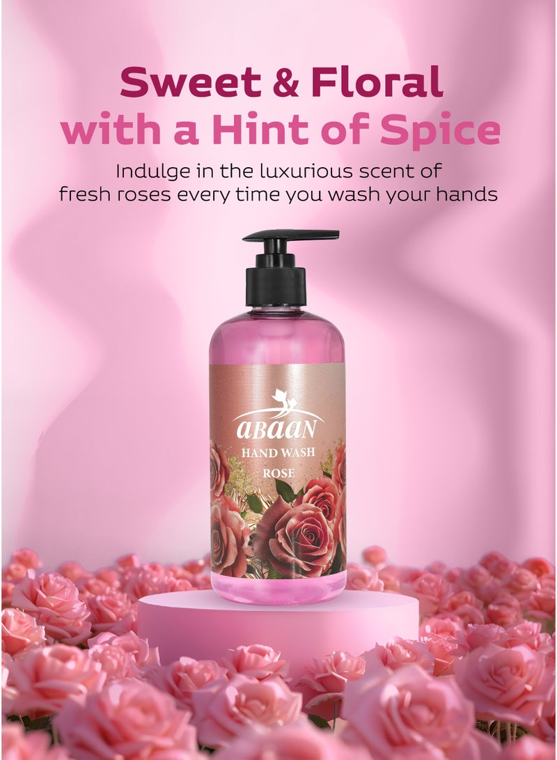 ABAAN - Hand Wash Rose, 500ml (Pack of 2) | Hand Wash with Sweet Floral Scent | Liquid Hand Wash | Made in UAE - Image 5