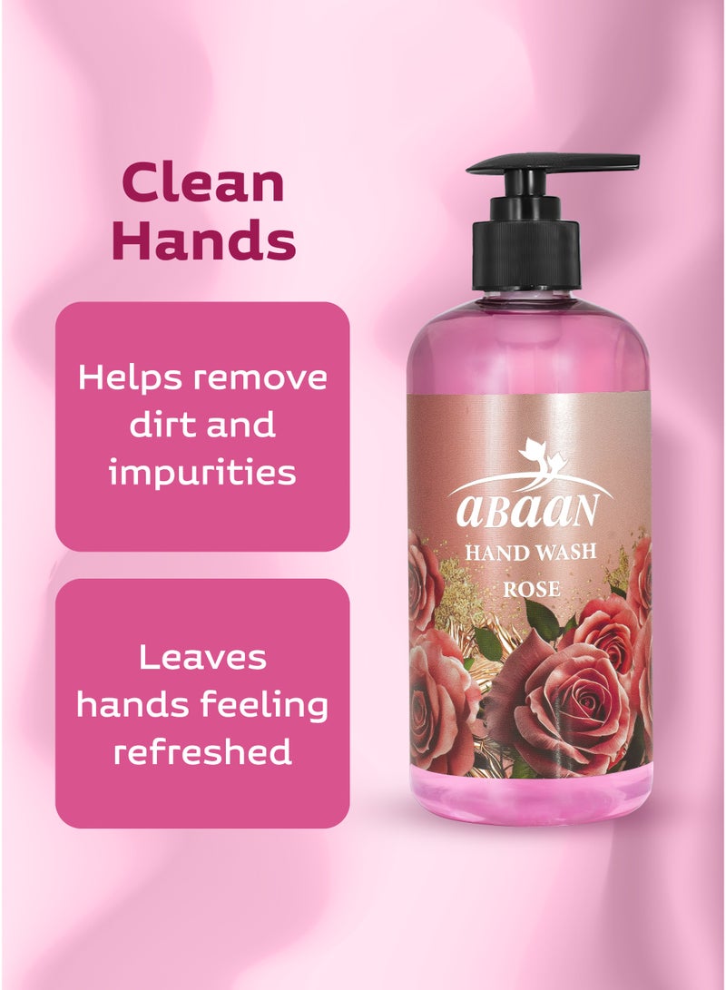 ABAAN - Hand Wash Rose, 500ml (Pack of 2) | Hand Wash with Sweet Floral Scent | Liquid Hand Wash | Made in UAE - Image 4