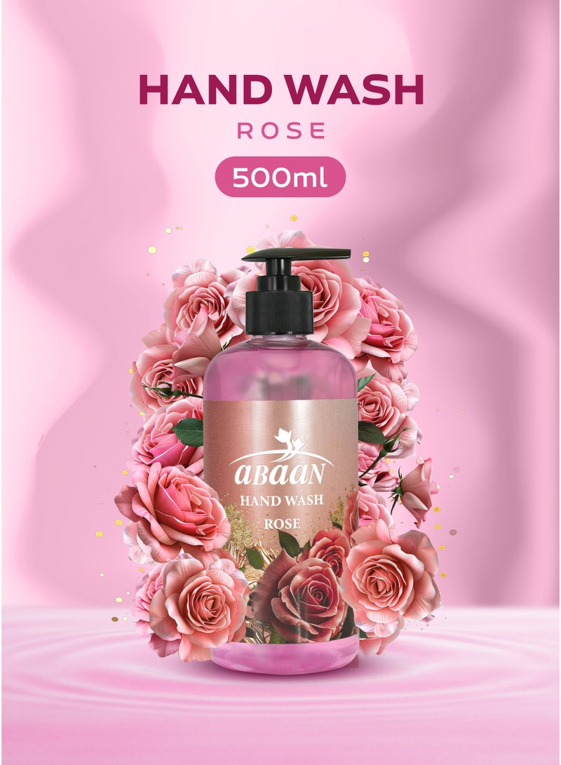 ABAAN - Hand Wash Rose, 500ml (Pack of 2) | Hand Wash with Sweet Floral Scent | Liquid Hand Wash | Made in UAE - Image 3